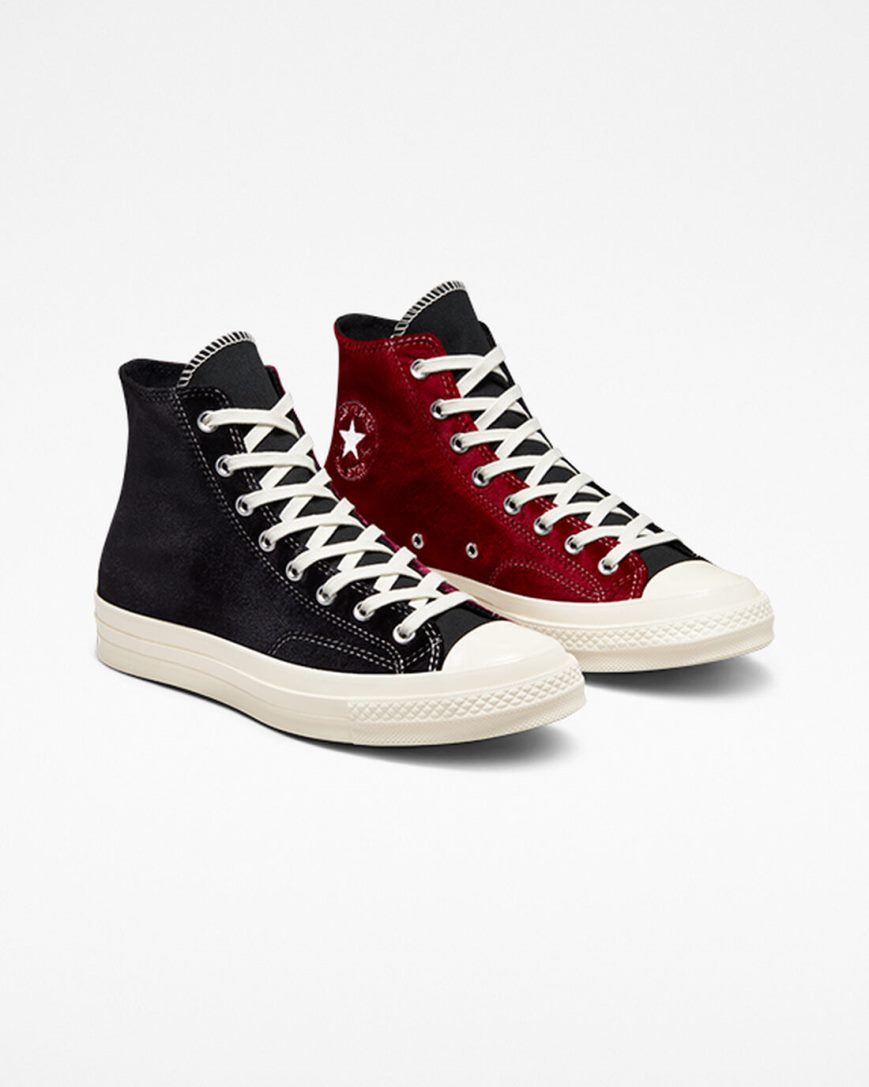 Tenis Converse Chuck 70 Beyond Retro Velvet Cano Alto Feminino Pretas Vermelhas | PT T07P805